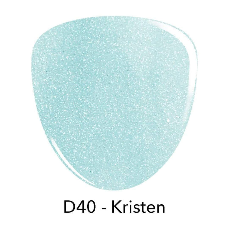 D40 Kristen Blue Glitter Dip Powder
