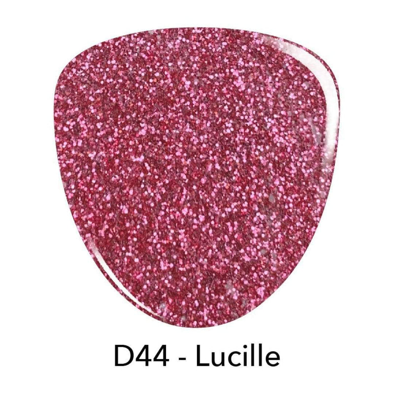 D44 Lucille Pink Glitter Dip Powder