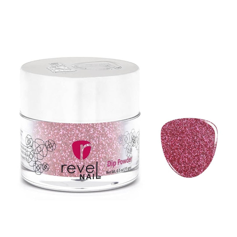 D44 Lucille Pink Glitter Dip Powder