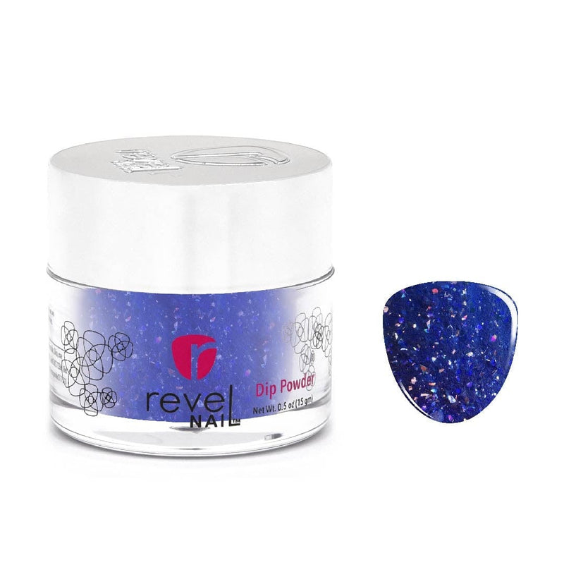 D447 Sapphire Blue Glitter Dip Powder