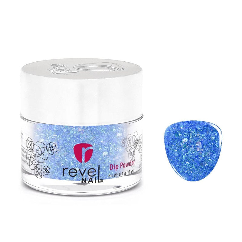 D464 Elsa Blue Glitter Dip Powder