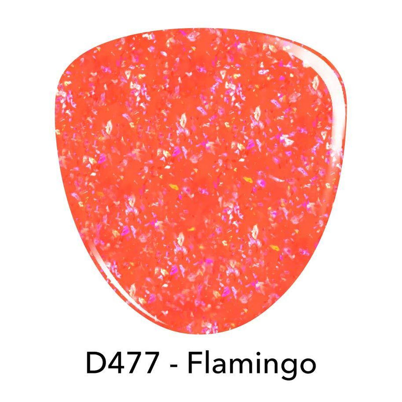 D477 Flamingo Pink Flake Dip Powder