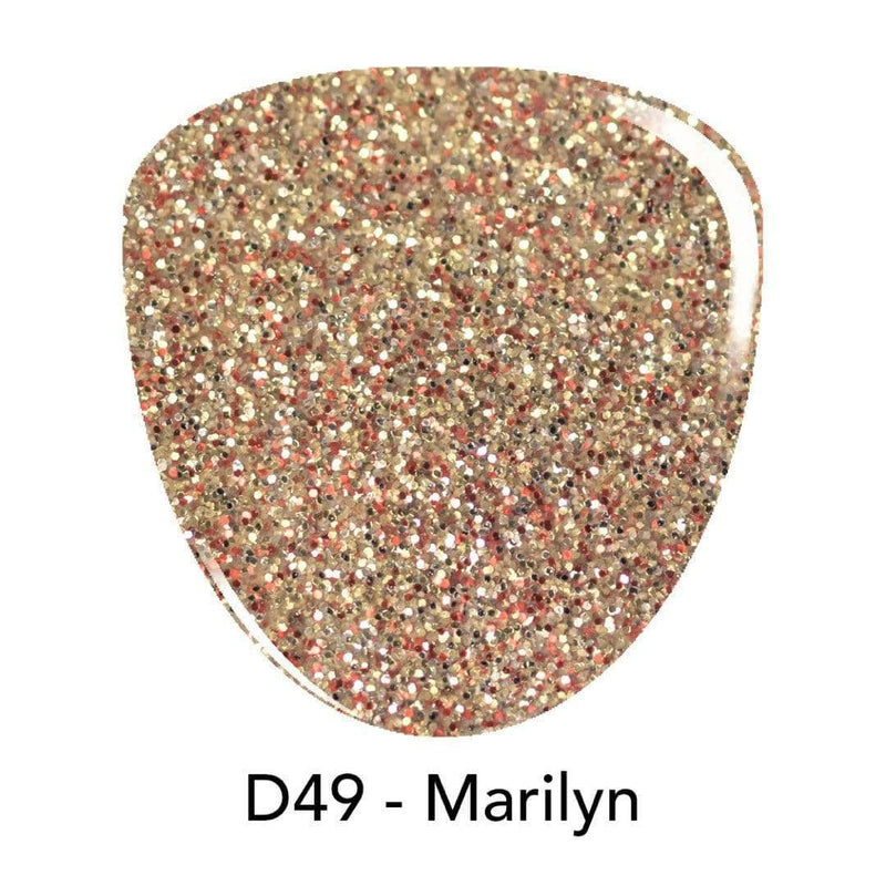 D49 Marilyn Gold Glitter Dip Powder