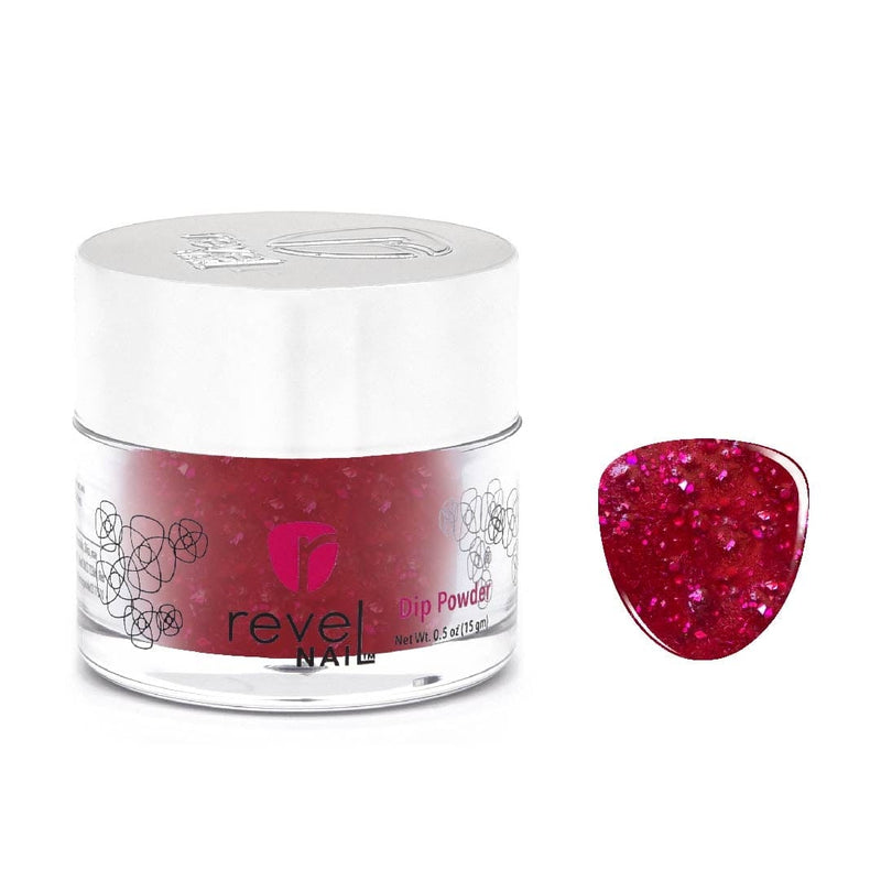 D491 Heartbreaker Red Glitter Dip Powder