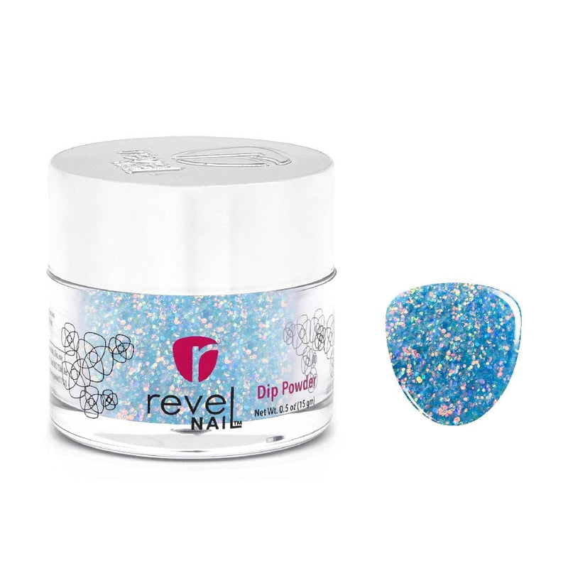 D492 Forever Blue Glitter Dip Powder