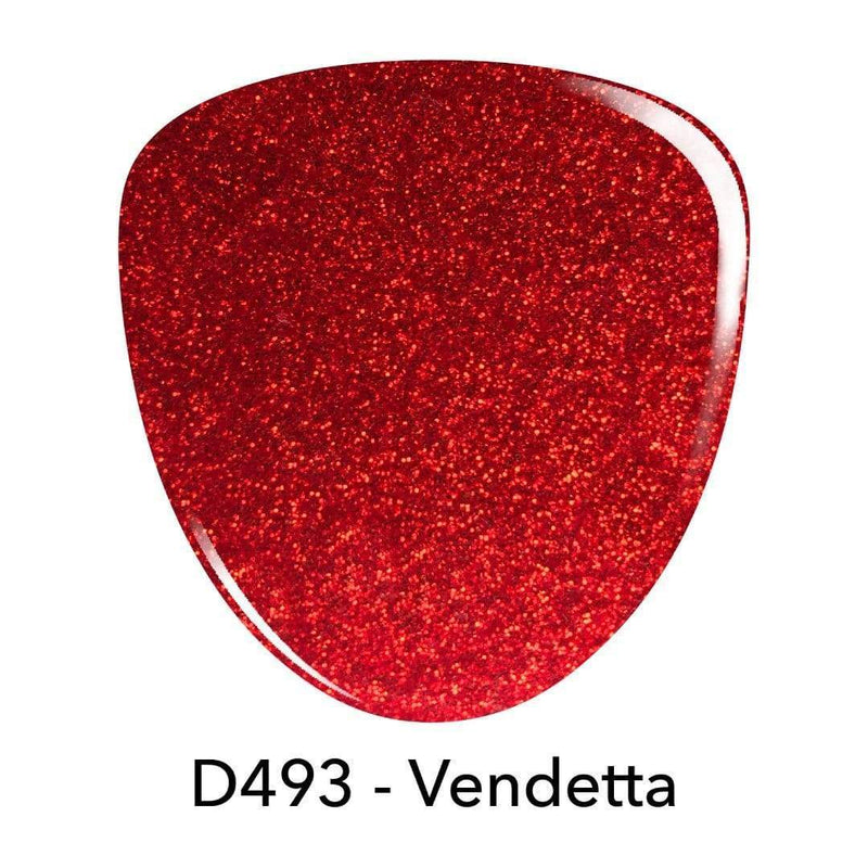 D493 Vendetta Red Glitter Dip Powder