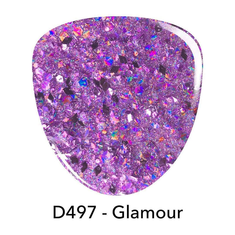 D497 Glamour Purple Glitter Dip Powder