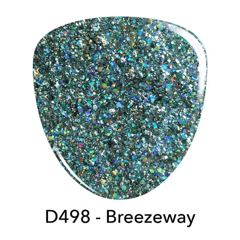 D498 Breezeway Blue Glitter Dip Powder