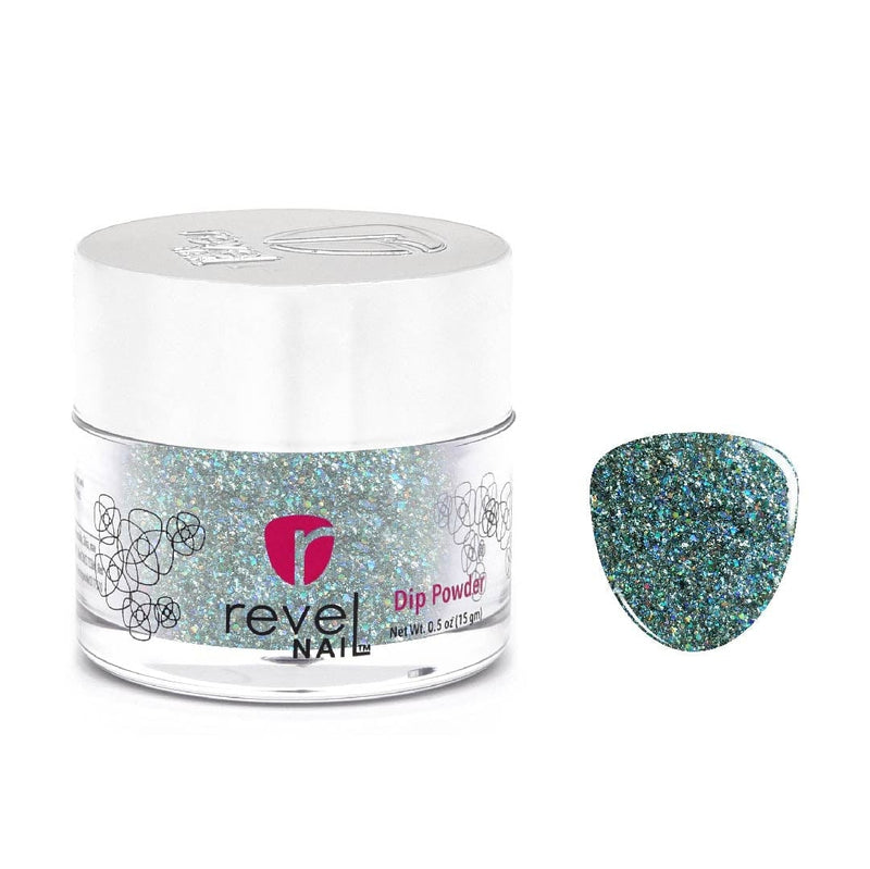 D498 Breezeway Blue Glitter Dip Powder