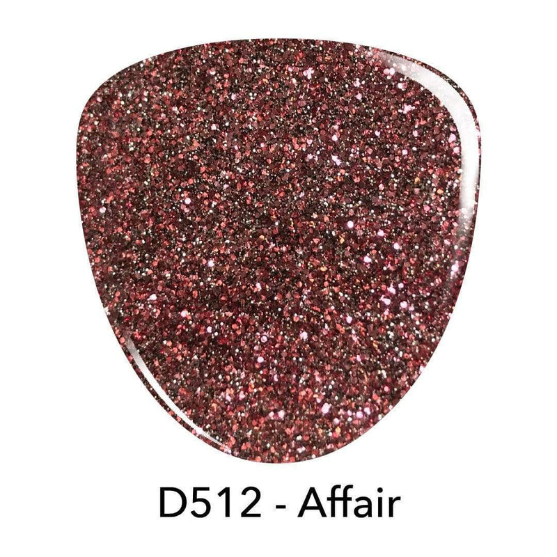 D512 Affair Pink Glitter Dip Powder