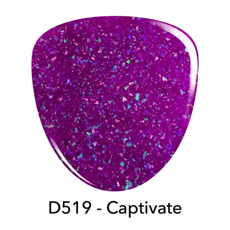 D519 Captivate Purple Glitter Dip Powder