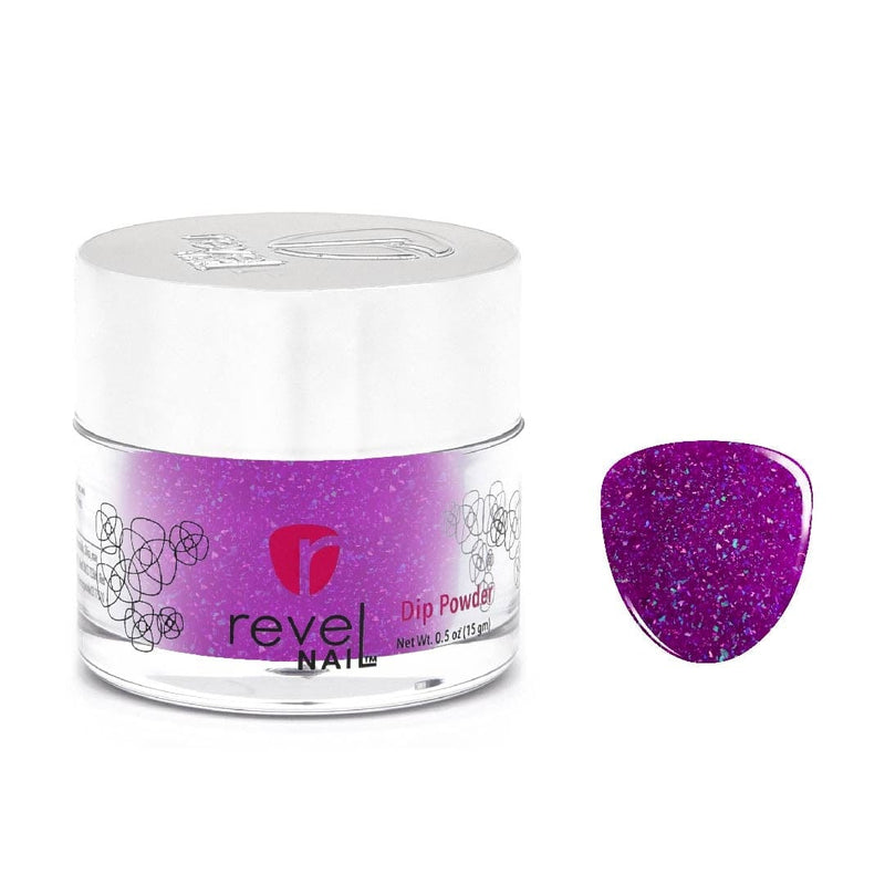 Revel Nail Dip Powder - Purple Glitter Dip Powder for Nails, Chip Resistant  Dip Nail Powder with Vitamin E and Calcium, DIY Manicure