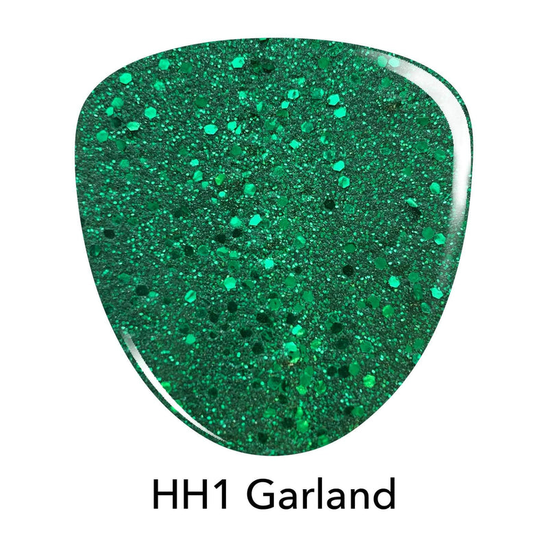 D533 Garland Green Glitter Dip Powder