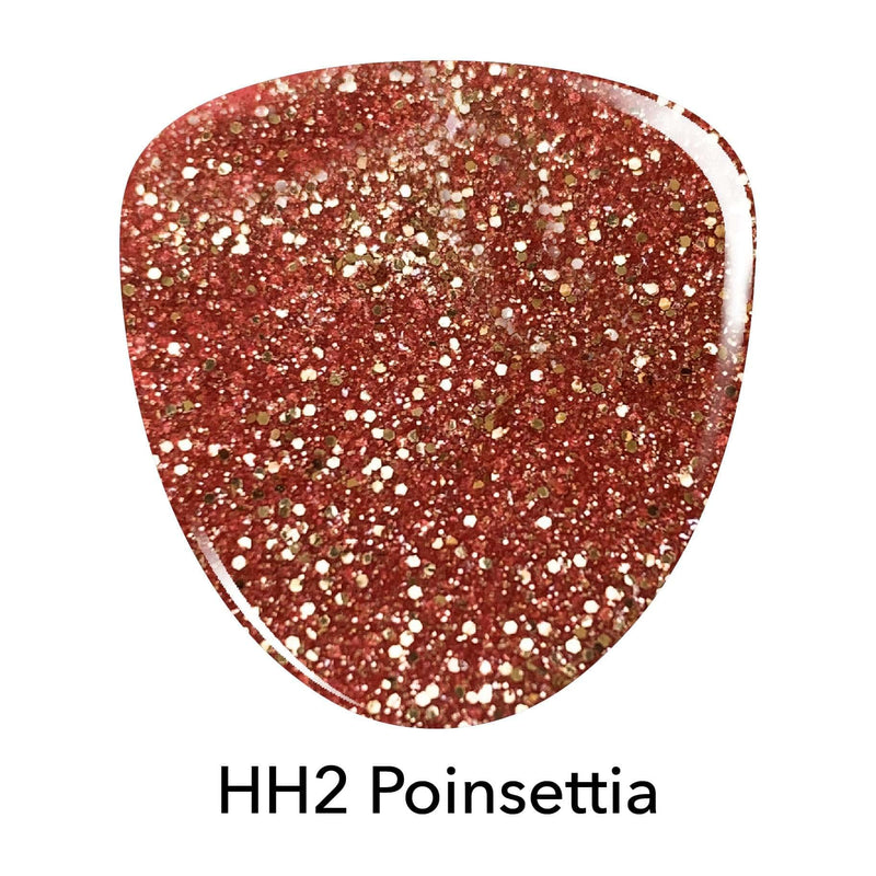 D534 Poinsettia Red Glitter Dip Powder
