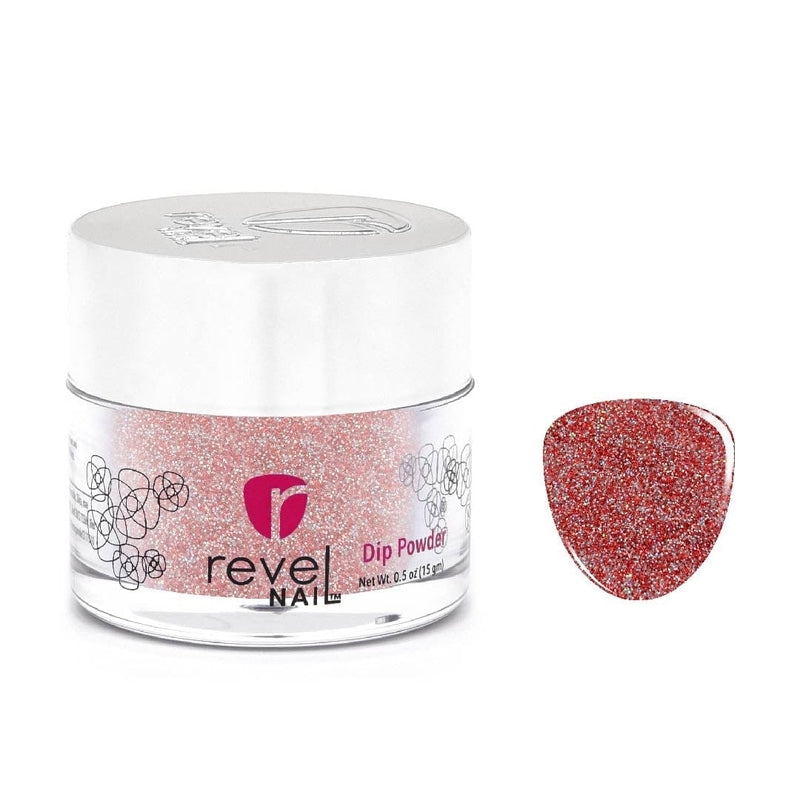 D536 Mistletoe Red Glitter Dip Powder