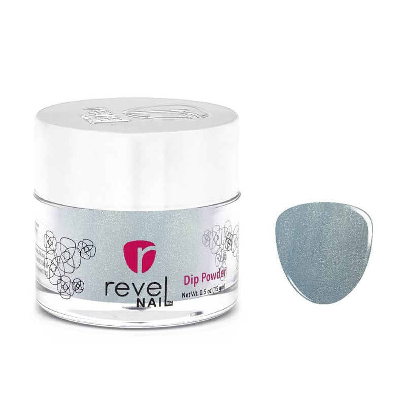 D537 Frostbite Blue Shimmer Dip Powder