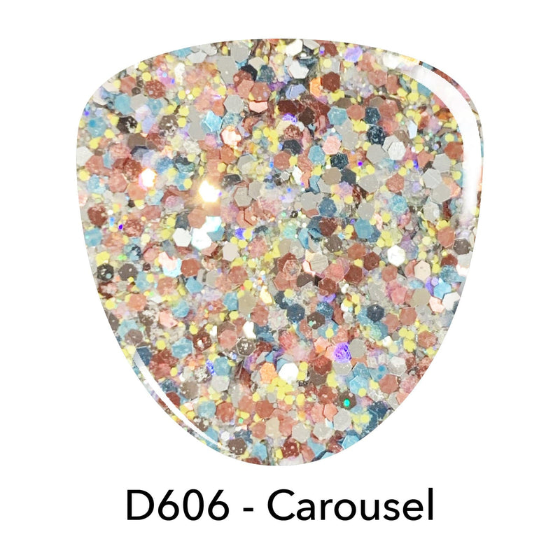D606 Carousel Gold Glitter Dip Powder