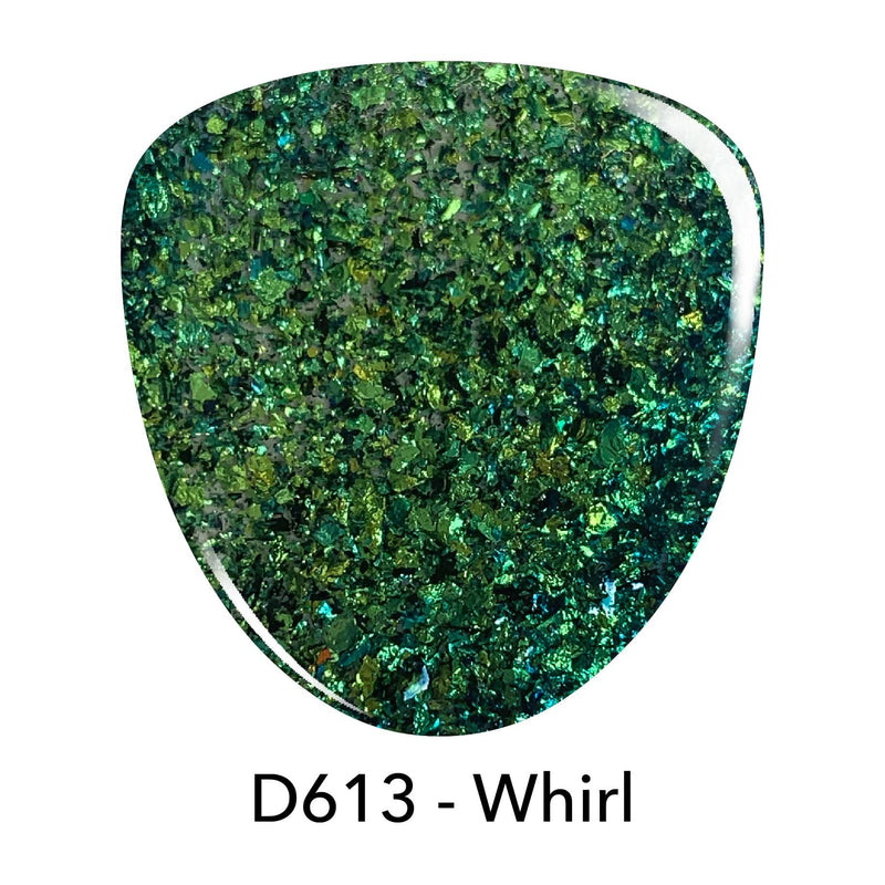 D613 Whirl Green Flake Dip Powder