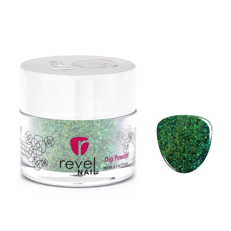 D613 Whirl Green Flake Dip Powder