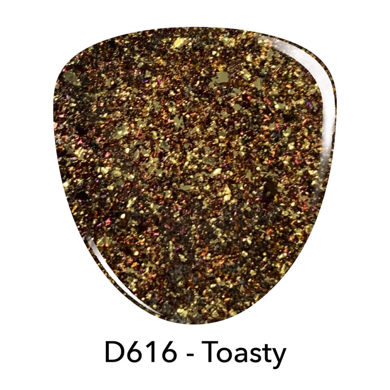 D616 Toasty Gold Flake Dip Powder