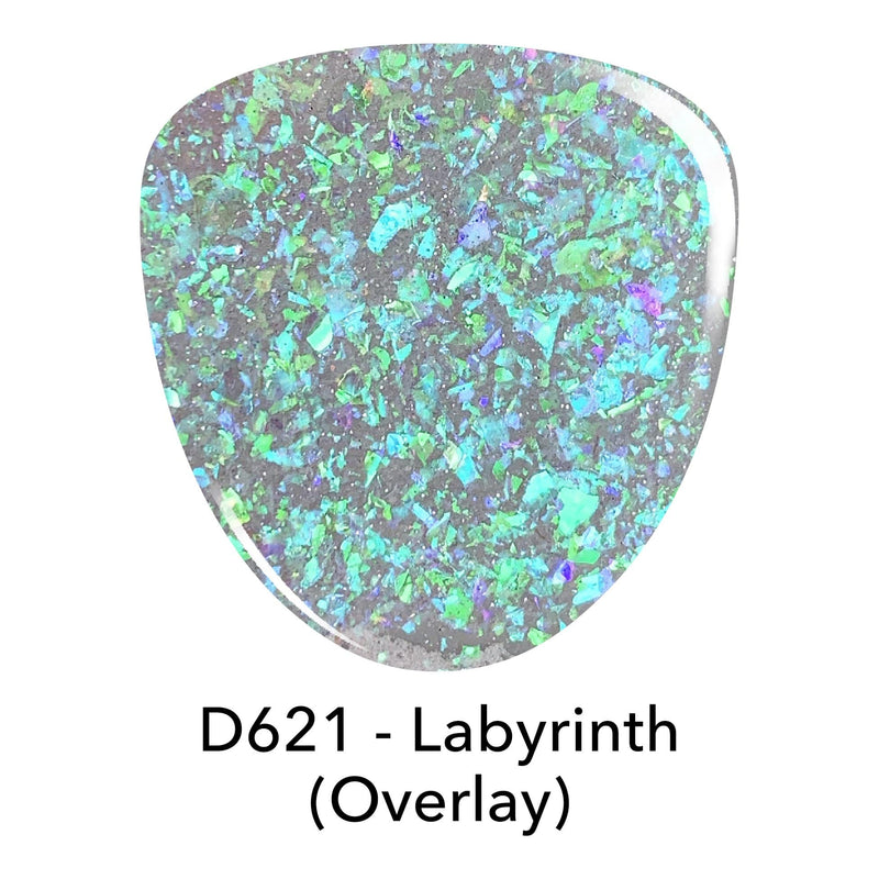 D621 Labyrinth Green Flake Dip Powder
