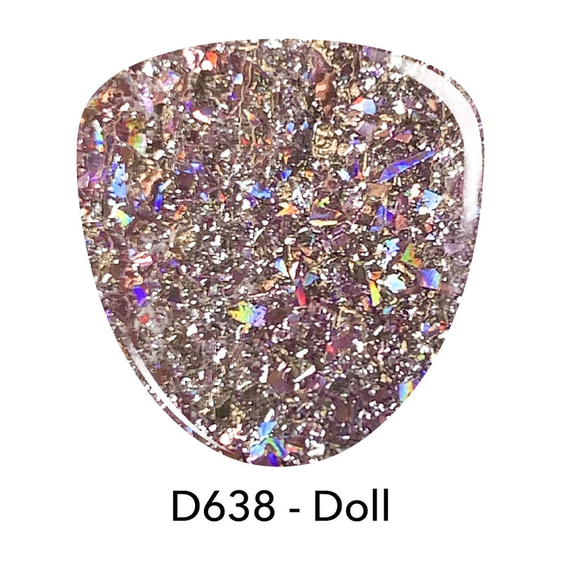 D638 Doll Pink Glitter Dip Powder