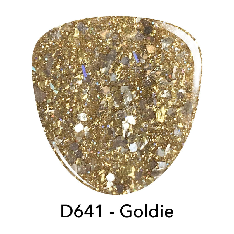 D641 Goldie Gold Glitter Dip Powder