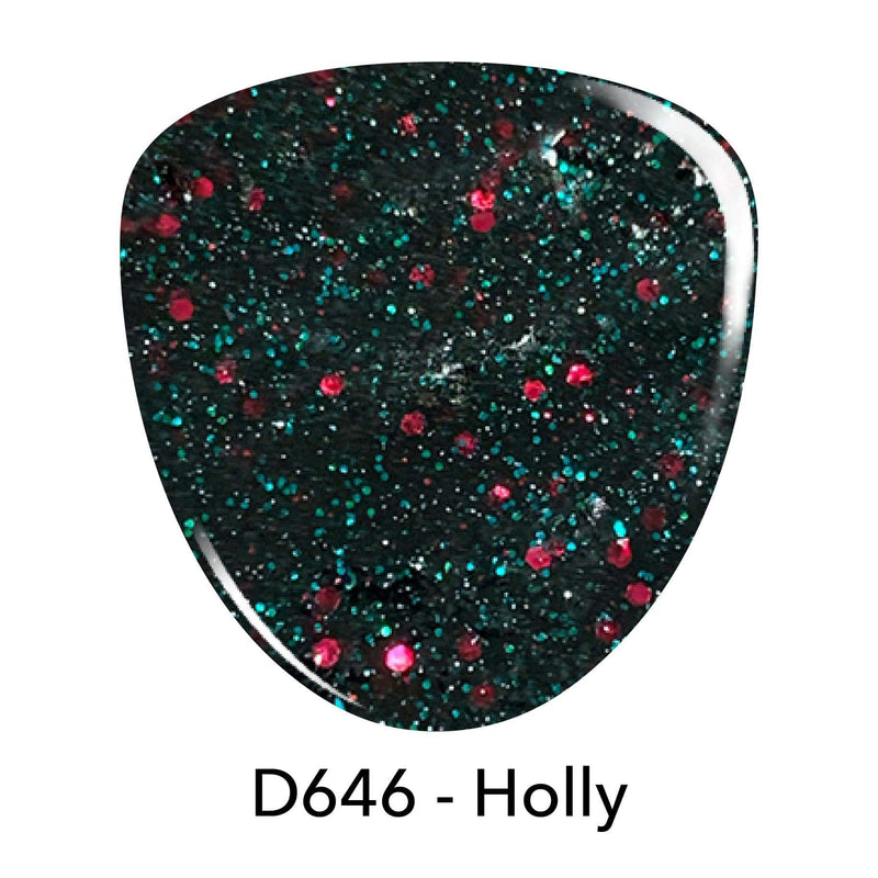D646 Holly Green Glitter Dip Powder