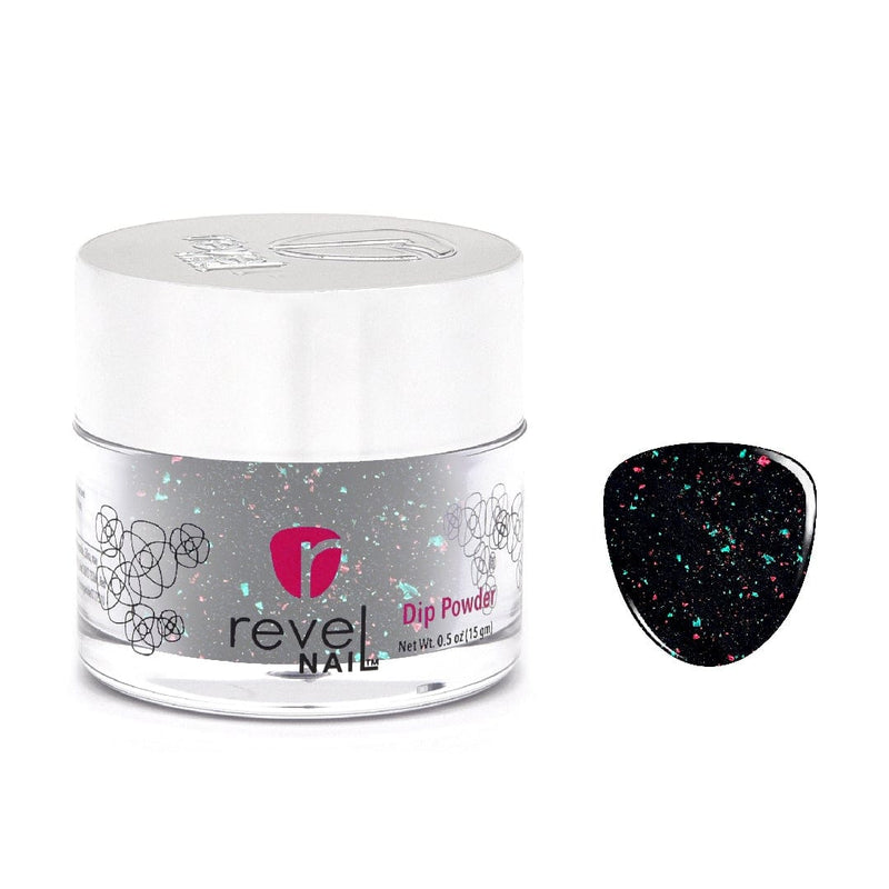 D647 Naughty List Black Flake Dip Powder