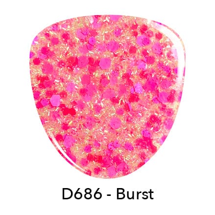 D686 Burst Pink Glitter Dip Powder
