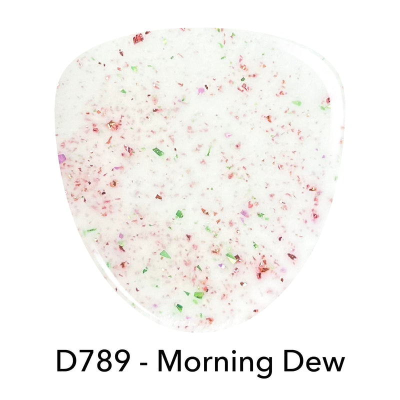 Revel Nail Dip Powder D789 Morning Dew White Flake Dip Powder
