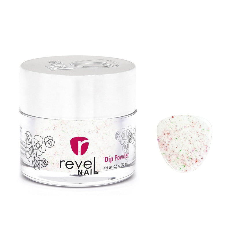 Revel Nail Dip Powder D789 Morning Dew White Flake Dip Powder