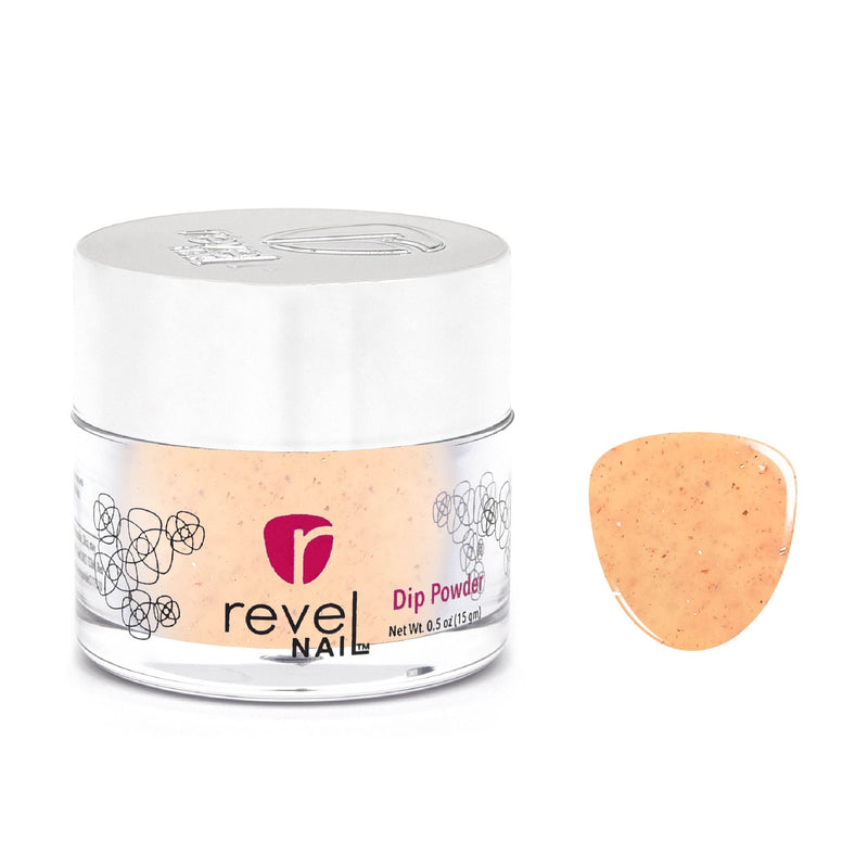 Revel Nail Dip Powder D790 May Flowers Peach Flake Dip Powder