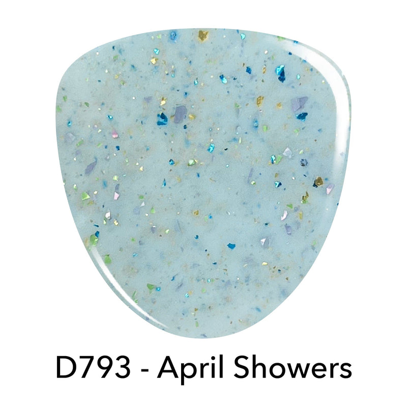 Revel Nail Dip Powder D793 April Showers Blue Flake Dip Powder