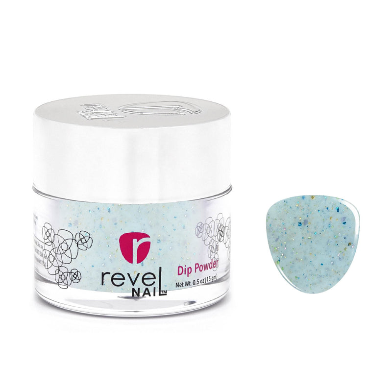 Revel Nail Dip Powder D793 April Showers Blue Flake Dip Powder