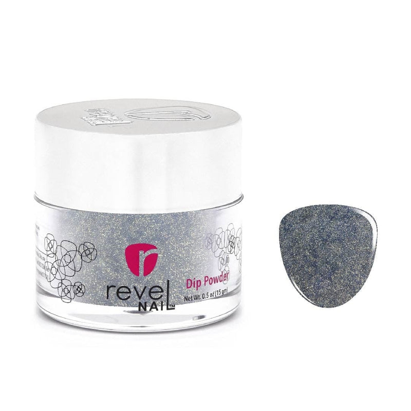 D85 Fascinated Gray Glitter Dip Powder