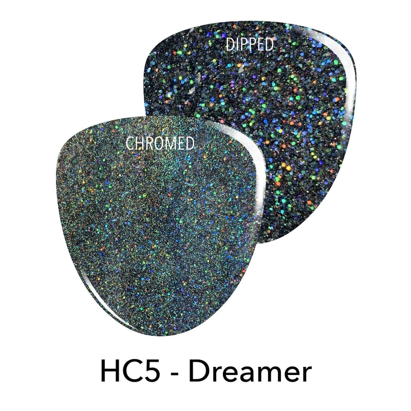 HC5 Dreamer Blakc Chrome Dip Powder