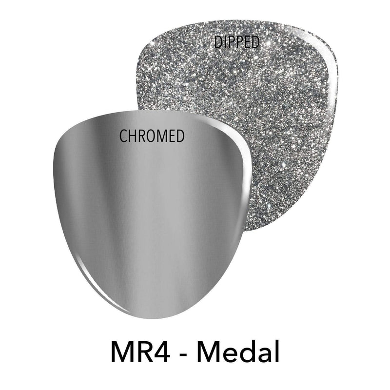 MR4 Medal Silver Chrome Dip Powder